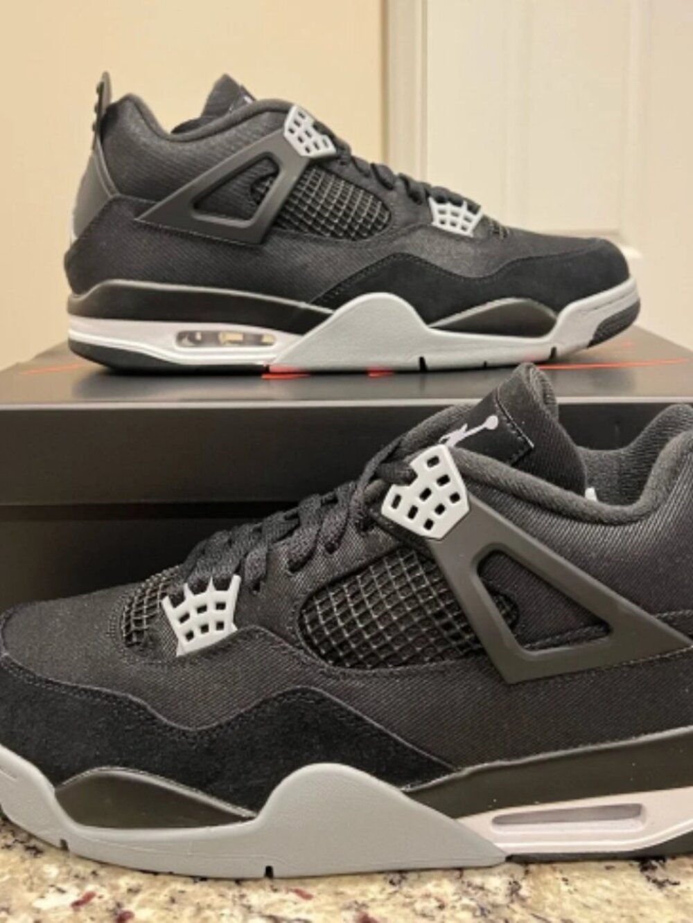 Brand New Air Jordan 4 Retro Black Canvas